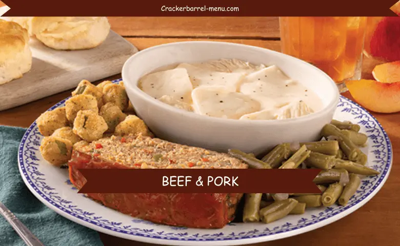cracker barrel beef & pork menu